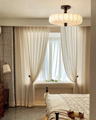 Anela Vintage Wood Fabric Ceiling Light