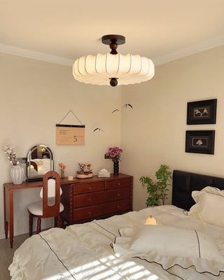 Anela Vintage Wood Fabric Ceiling Light