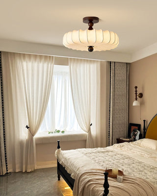 Anela Vintage Wood Fabric Ceiling Light