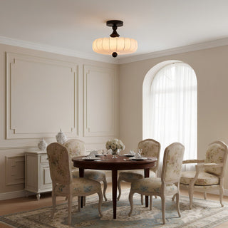 Anela Vintage Wood Fabric Ceiling Light