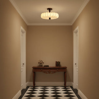 Anela Vintage Wood Fabric Ceiling Light