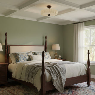 Anela Vintage Wood Fabric Ceiling Light