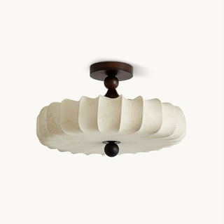 Anela Vintage Wood Fabric Ceiling Light