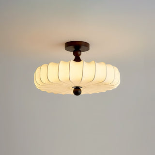 Anela Vintage Wood Fabric Ceiling Light