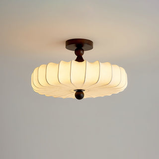 Anela Vintage Wood Fabric Ceiling Light