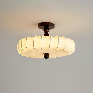 Anela Vintage Wood Fabric Ceiling Light