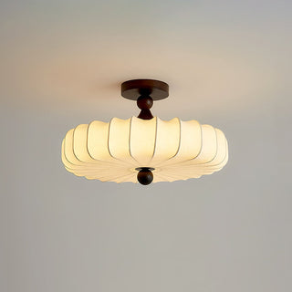Anela Vintage Wood Fabric Ceiling Light