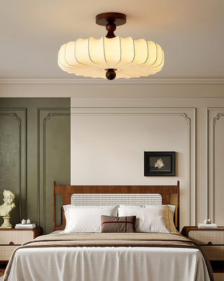 Anela Vintage Wood Fabric Ceiling Light