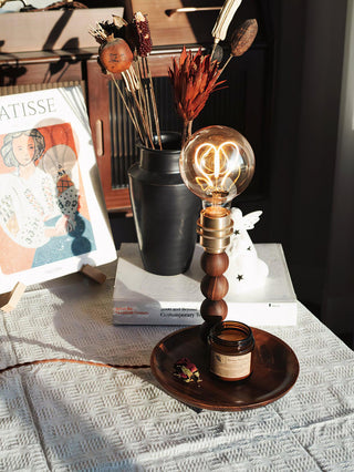 Amora Retro Wood Table Lamp