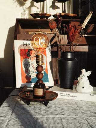 Amora Retro Wood Table Lamp