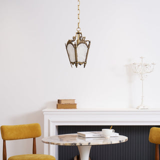 Kiv Vintage Metal Glass Pendant
