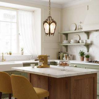Kiv Vintage Metal Glass Pendant