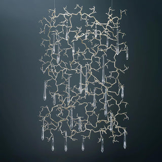 Aqua Window Natural Brass Chandelier