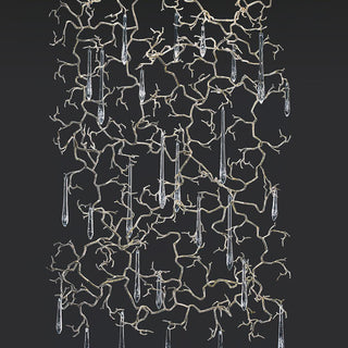 Aqua Window Natural Brass Chandelier
