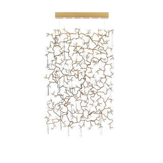 Aqua Window Natural Brass Chandelier