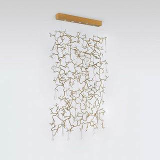 Aqua Window Natural Brass Chandelier