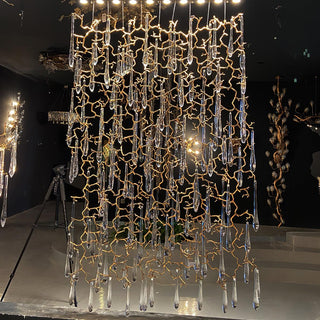 Aqua Window Natural Brass Chandelier