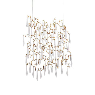 Aqua Window Natural Brass Chandelier