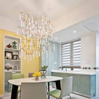 Aqua Window Natural Brass Chandelier