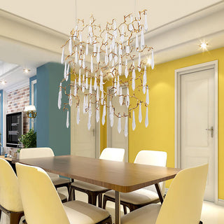 Aqua Window Natural Brass Chandelier