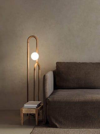 Cusp Minimalist Wood Floor Lamp