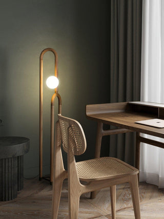 Cusp Minimalist Wood Floor Lamp