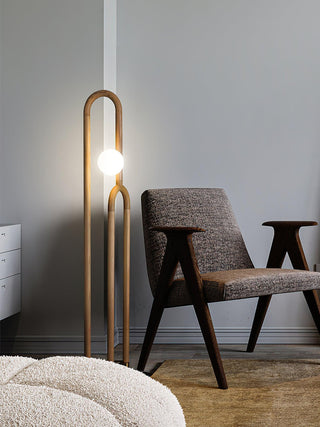 Cusp Minimalist Wood Floor Lamp