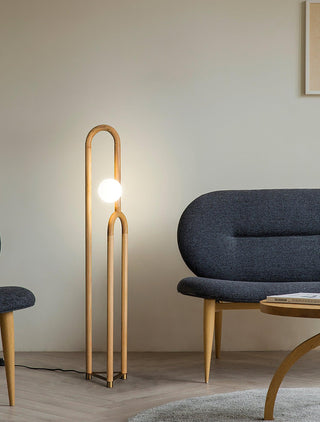 Cusp Minimalist Wood Floor Lamp