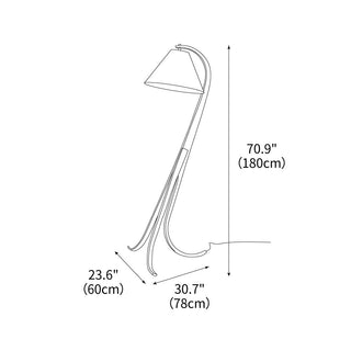 Trident Flowing Wood Floor Lamp