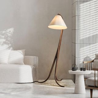 Trident Flowing Wood Floor Lamp