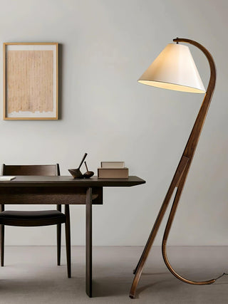 Trident Flowing Wood Floor Lamp