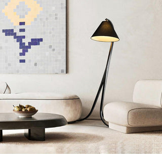 Trident Flowing Wood Floor Lamp