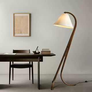 Trident Flowing Wood Floor Lamp