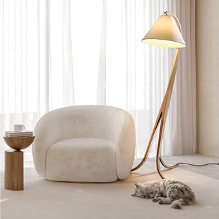 Trident Flowing Wood Floor Lamp