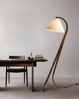 Trident Flowing Wood Floor Lamp