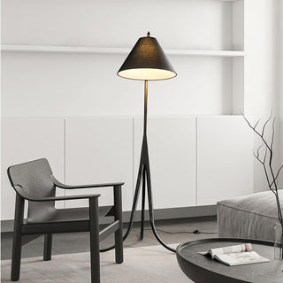 Trident Flowing Wood Floor Lamp