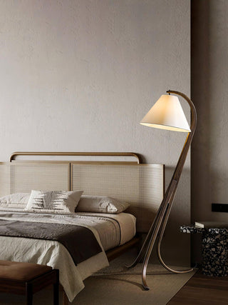 Trident Flowing Wood Floor Lamp