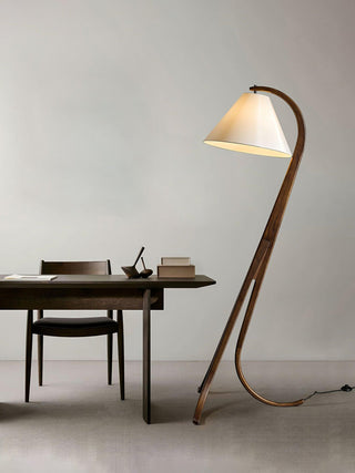 Trident Flowing Wood Floor Lamp