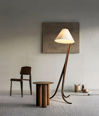Trident Flowing Wood Floor Lamp
