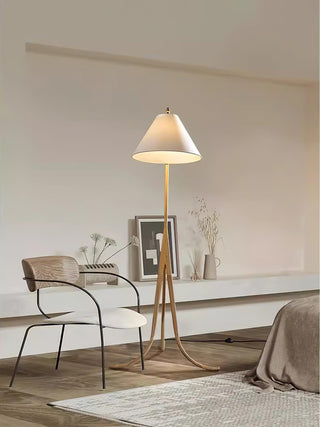 Trident Flowing Wood Floor Lamp