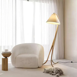 Trident Flowing Wood Floor Lamp