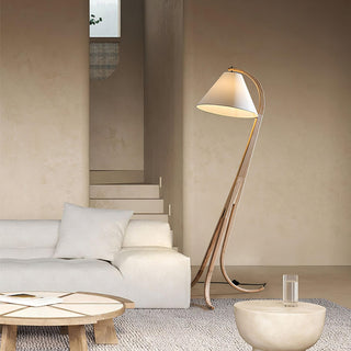 Trident Flowing Wood Floor Lamp
