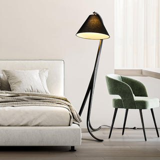 Trident Flowing Wood Floor Lamp