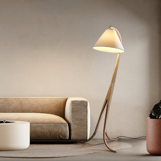 Trident Flowing Wood Floor Lamp