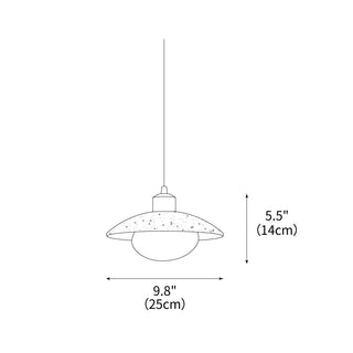 Aria Disc Oriental Yellow Travertine Pendant Light