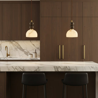 Arica Marble Orb Dome Pendant Light