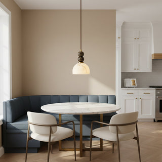 Arica Marble Orb Dome Pendant Light