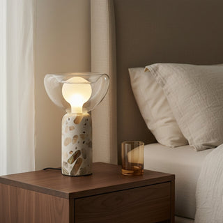 Lila Modern Travertine Table Lamp