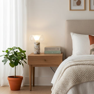 Lila Modern Travertine Table Lamp