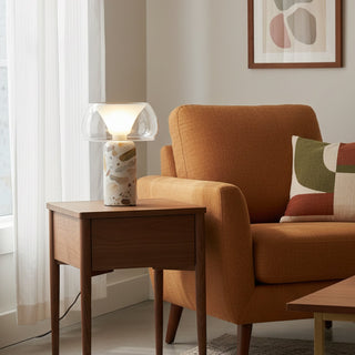Lila Modern Travertine Table Lamp